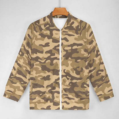 Camo Shirt | Raglan Zip-up | Khaki Camouflage