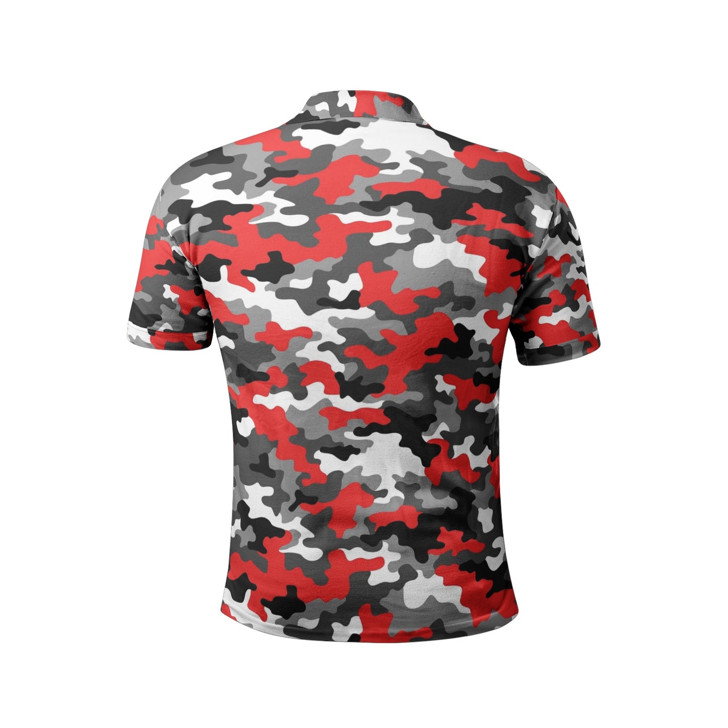 Camo Golf Shirt | Gray, Black, and White Mixed Camouflage