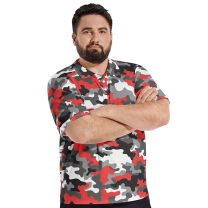 Camo Golf Shirt | Gray, Black, and White Mixed Camouflage