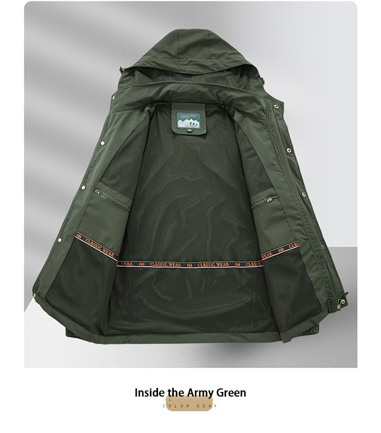 Men's Camo Jacket | Outdoor Stylish with Removable Hood