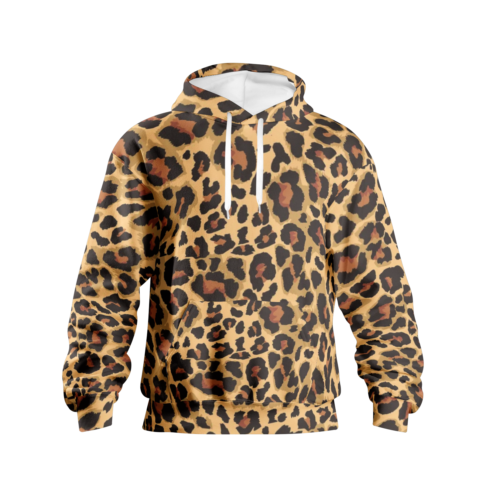 Classic Brown Leopard Hoodie For Men