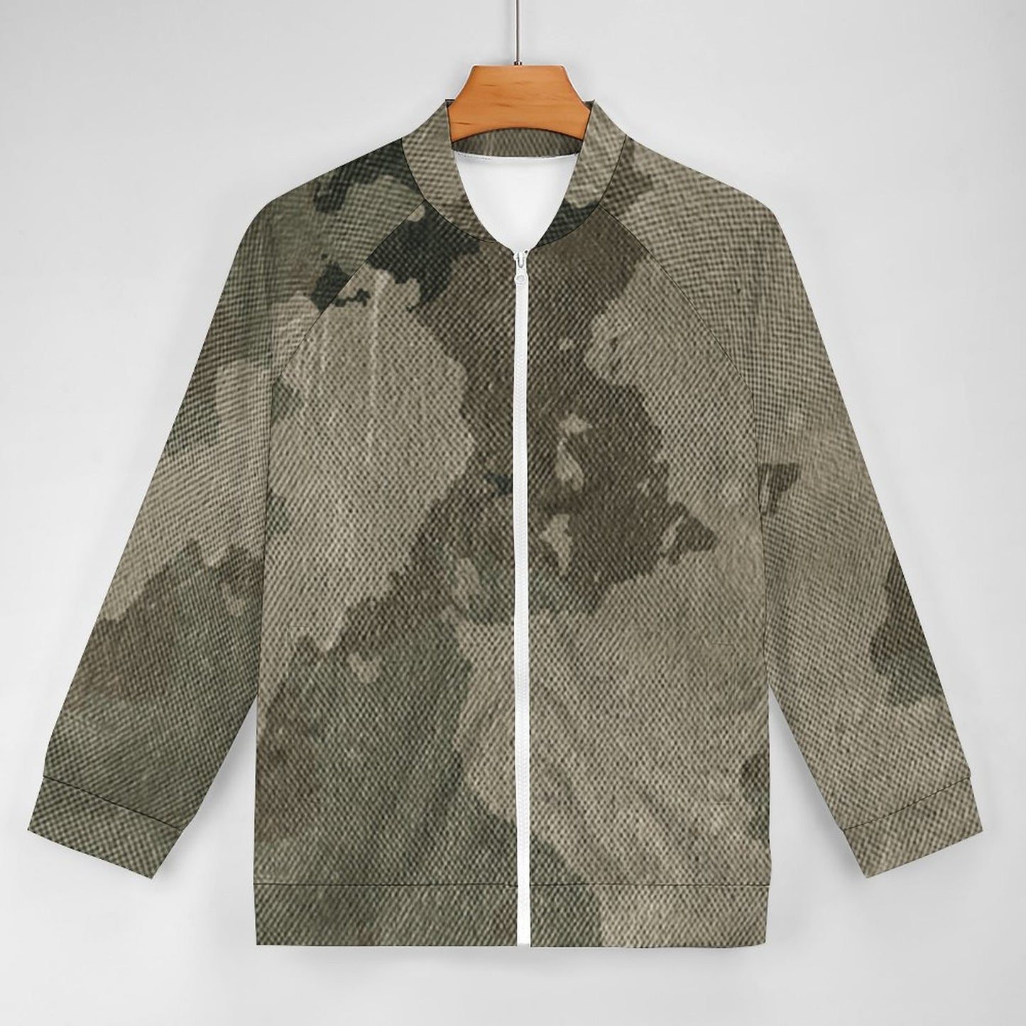 Camo Shirt | Raglan Zip-up | Dirty Brown