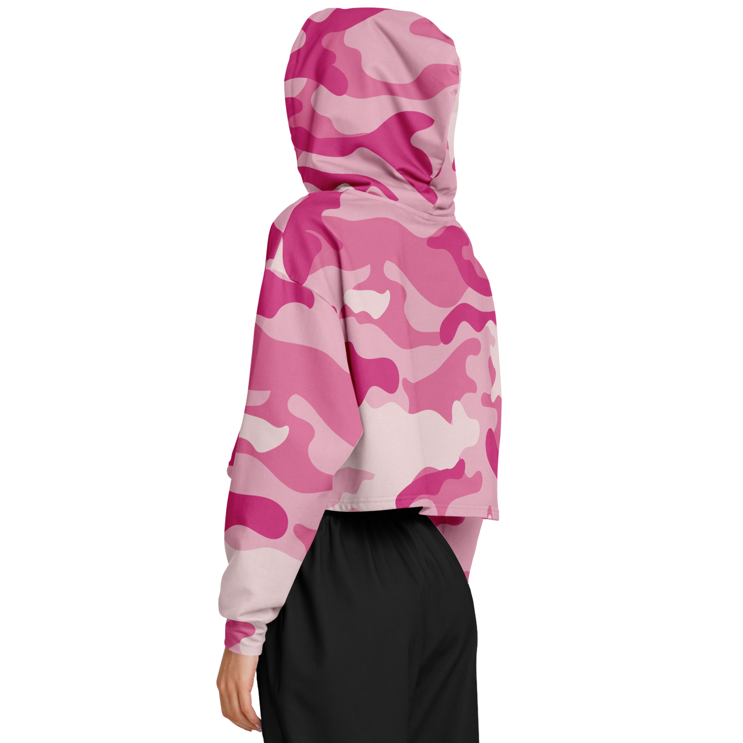 Cropped Hoodie For Women | Lavender Pink Camouflage