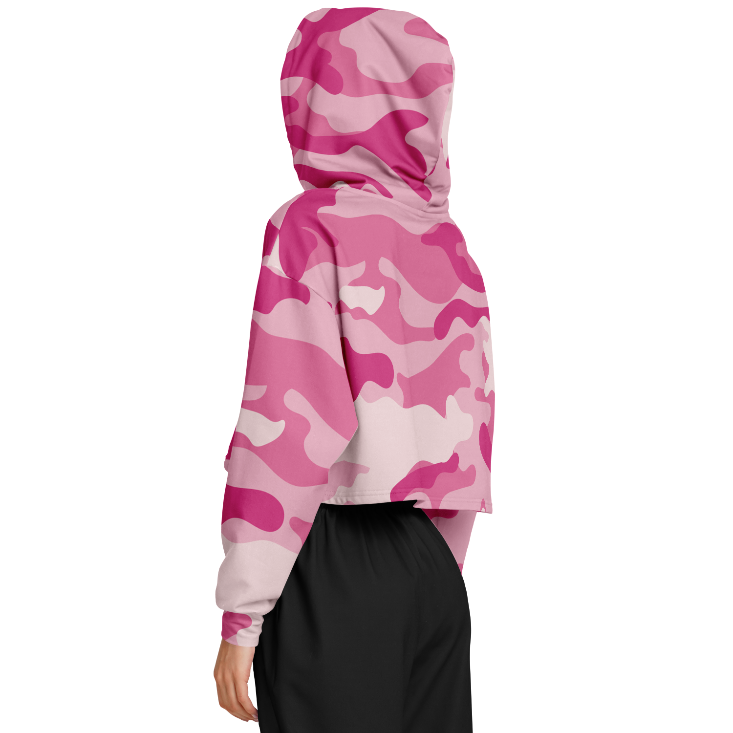 Cropped Hoodie For Women | Lavender Pink Camouflage