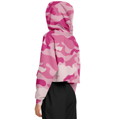 Cropped Hoodie For Women | Lavender Pink Camouflage