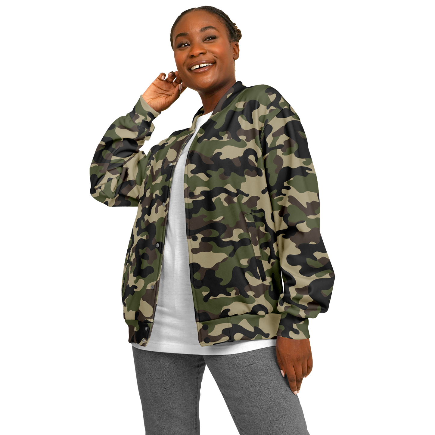 Military Brown Camo Jacket | Heavyweight Baseball Style