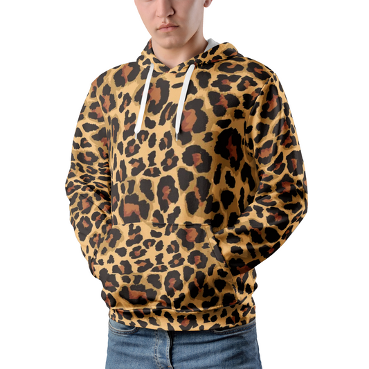 Classic Brown Leopard Hoodie For Men