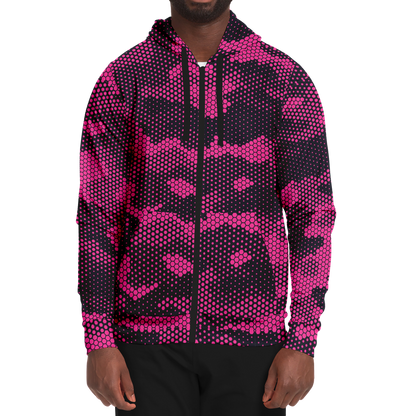 Zip-Up Hoodie | Digital Pink Camouflage