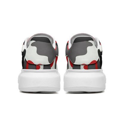 Oversized McQueen Sneakers | Red, Black, and White Camouflage