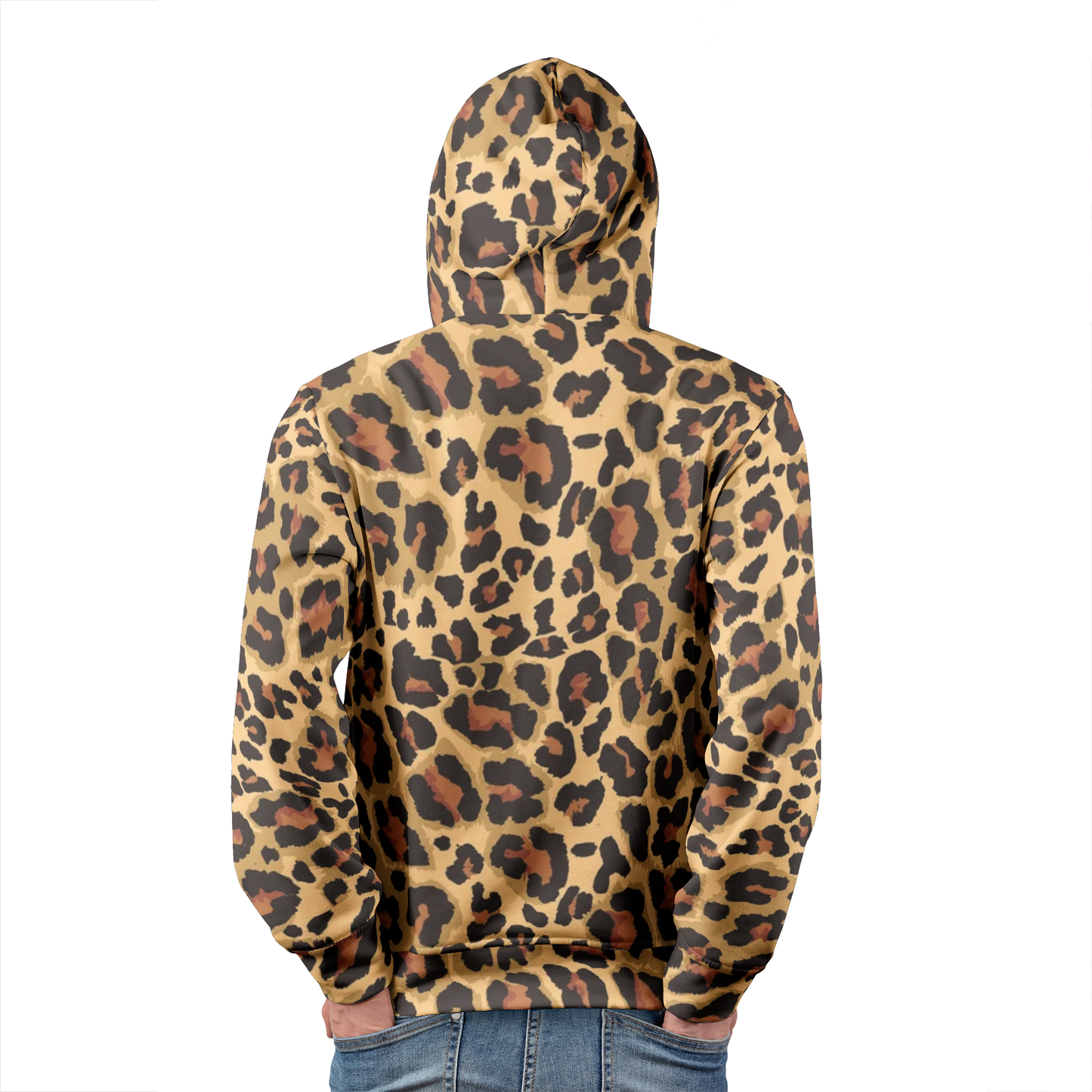 Classic Brown Leopard Hoodie For Men