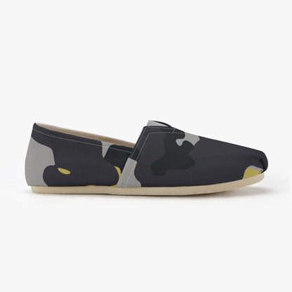 Camo Toms | Yellow, Black, and Silver Camouflage Canvas Shoes