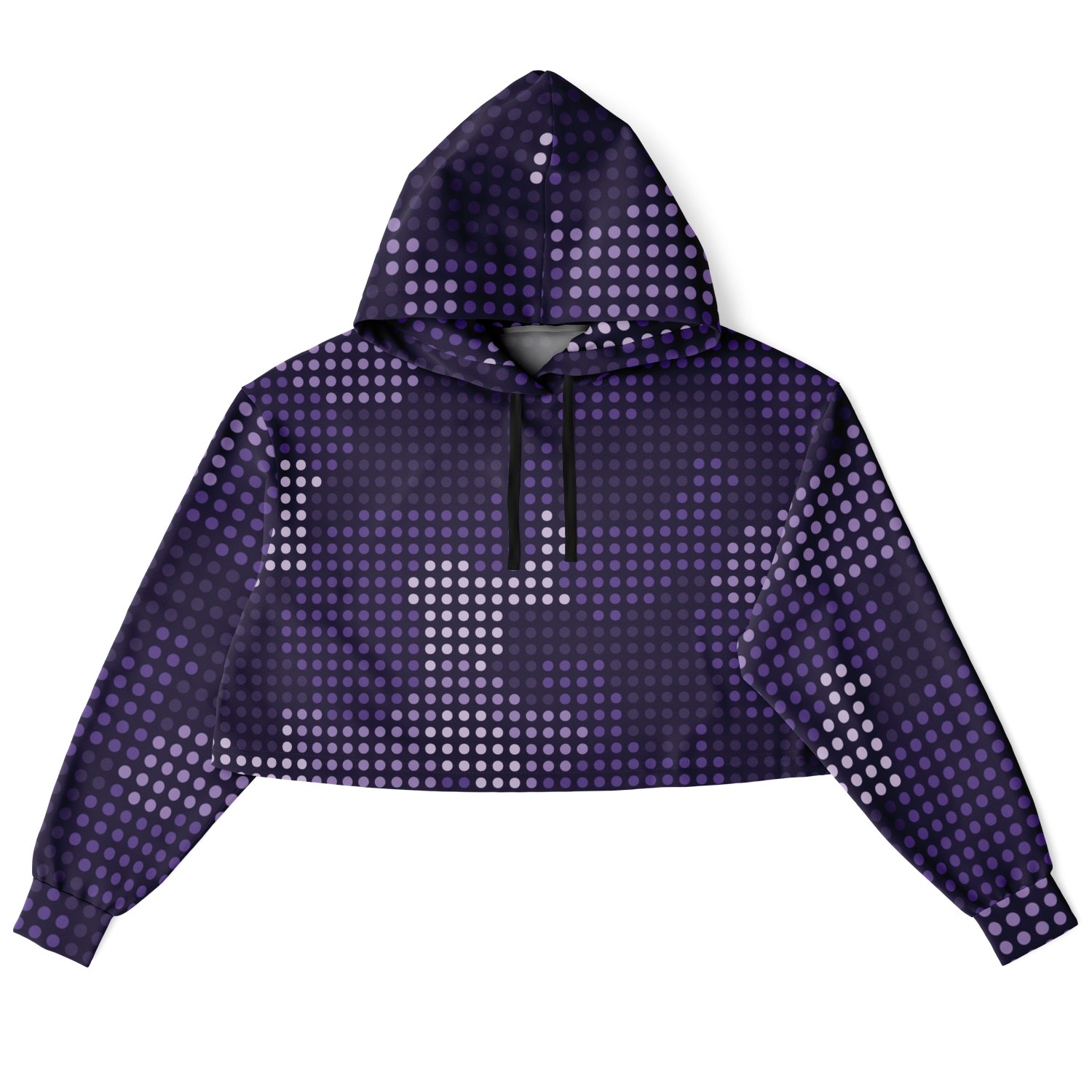 Cropped Hoodie For Women | Blue Led Screen Camouflage Pattern