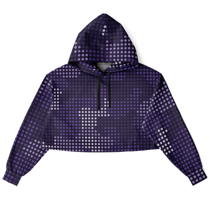 Cropped Hoodie For Women | Blue Led Screen Camouflage Pattern