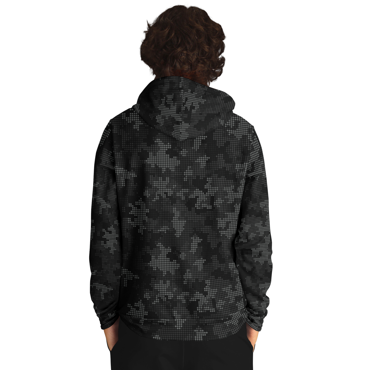 Black Camo Hoodie | Stylish Pixel Camouflage