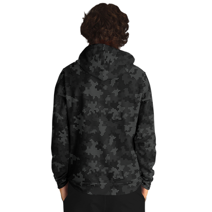 Black Camo Hoodie | Stylish Pixel Camouflage