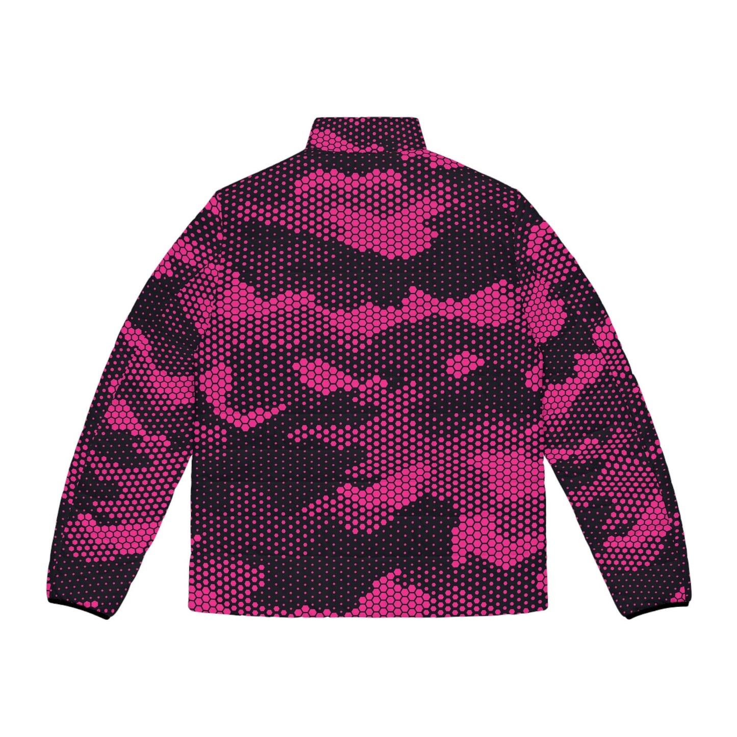 Camo Puffer Jacket | Pink Digital Dotted Hexagonal