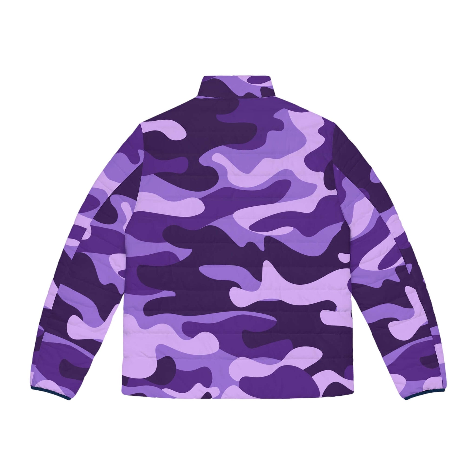 Men's Camo Puffer Jacket | Purple, Blue & Mauve Camouflage