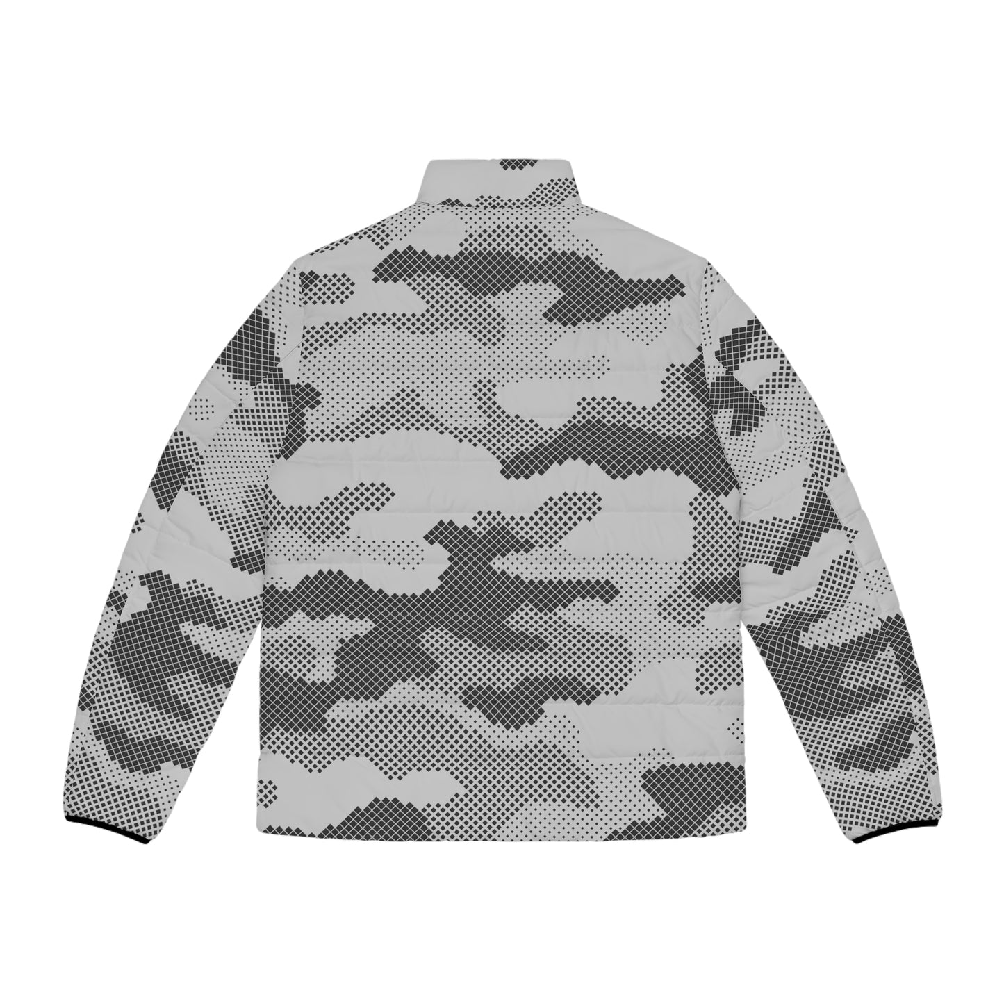 Camo Puffer Jacket | Black & White Digital Dotted