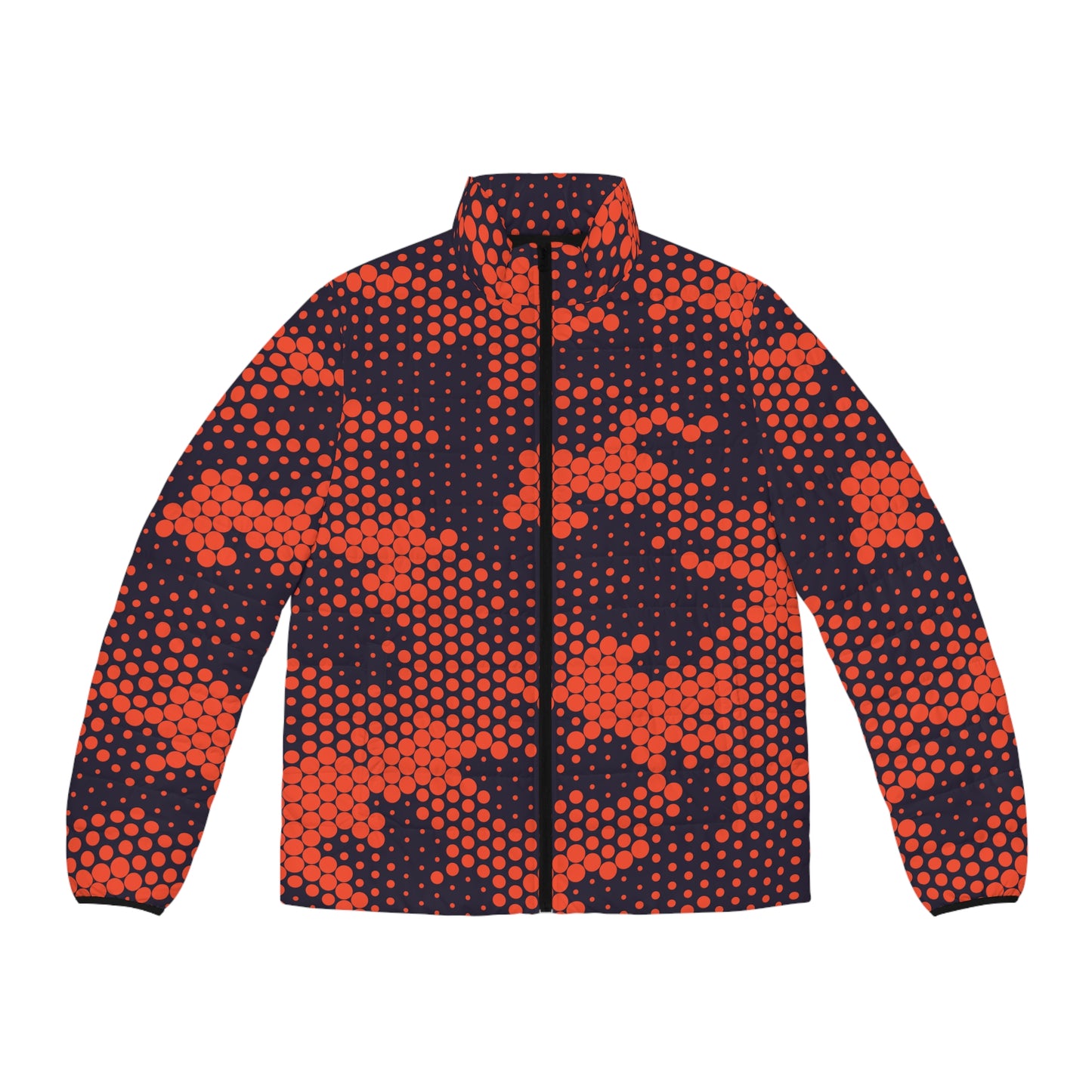 Camo Puffer Jacket | Orange & Blue Digital Camouflage