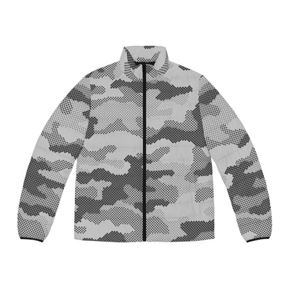 Camo Puffer Jacket | Black & White Digital Dotted