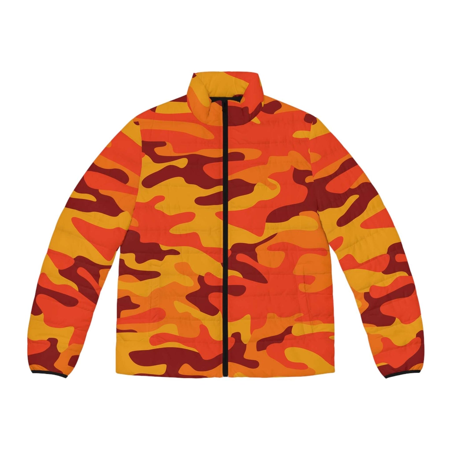 Men's Camo Puffer Jacket | Orange & Red