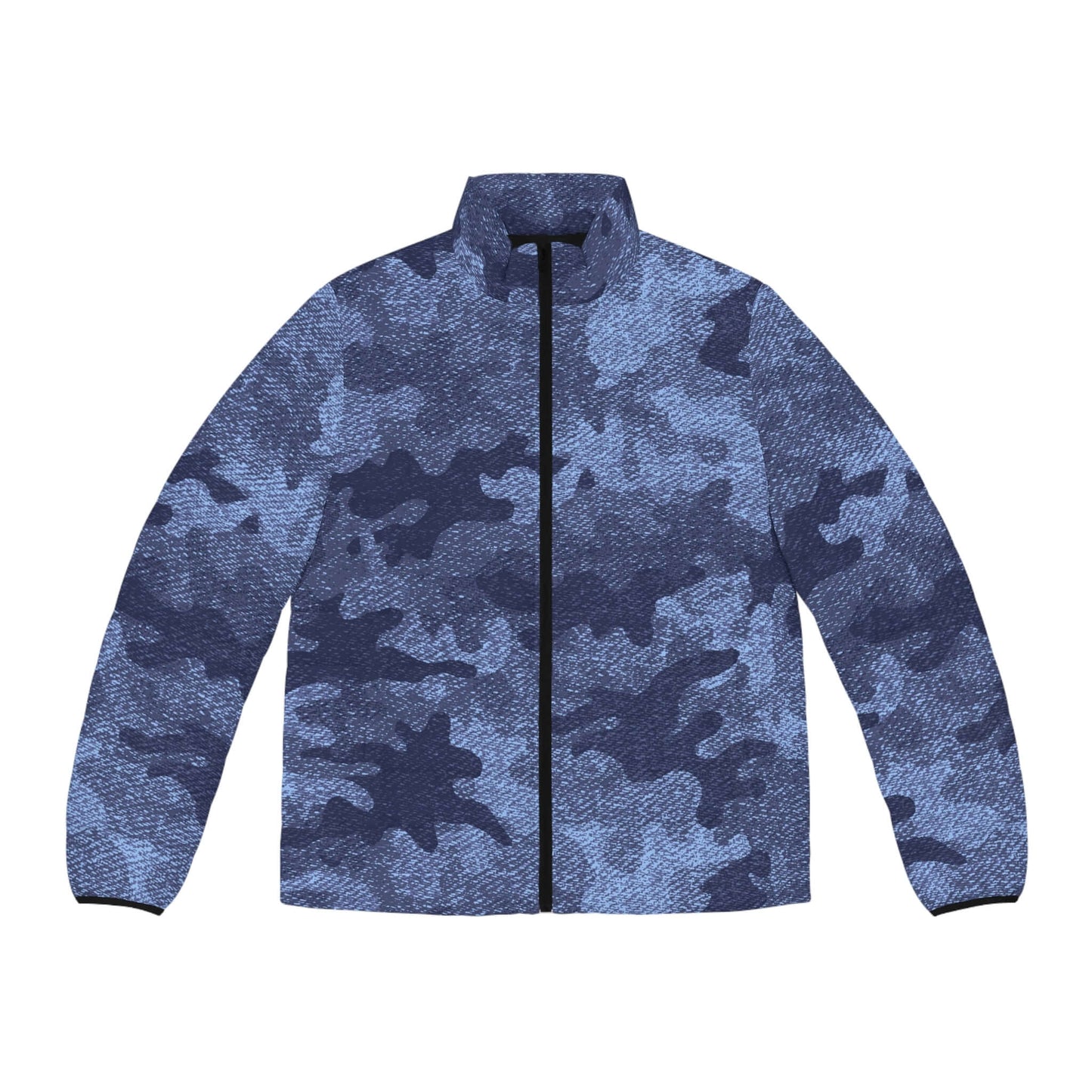 Camo Puffer Jacket | Denim Blue Camouflage