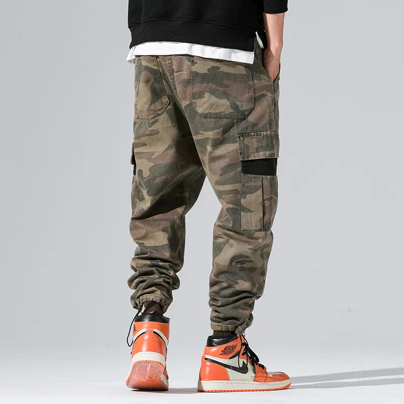 Camo Cargo Joggers for Men: Multi-Pocket Hip Hop Harem Pants