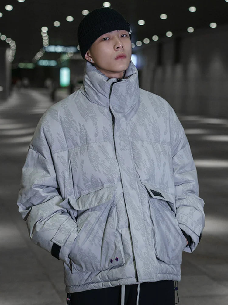 Men's Stand Collar Down Jacket | White Duck Puffer Coat