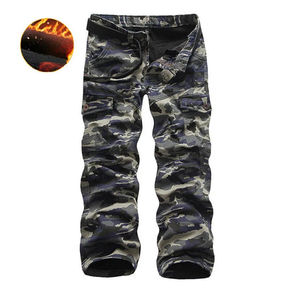 Fleece Cargo Pants For Men | Casual Loose Multi-pocket