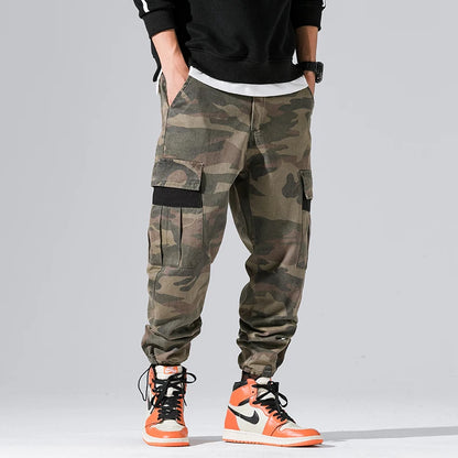 Camo Cargo Joggers for Men: Multi-Pocket Hip Hop Harem Pants