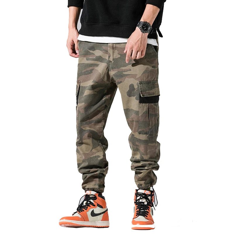 Camo Cargo Joggers for Men: Multi-Pocket Hip Hop Harem Pants