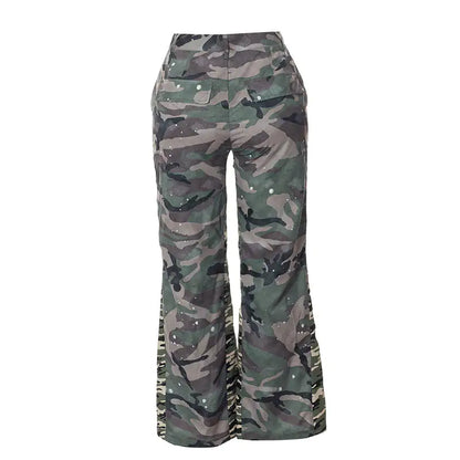 Caught In Combat Splattered Baggy Camouflage Pants