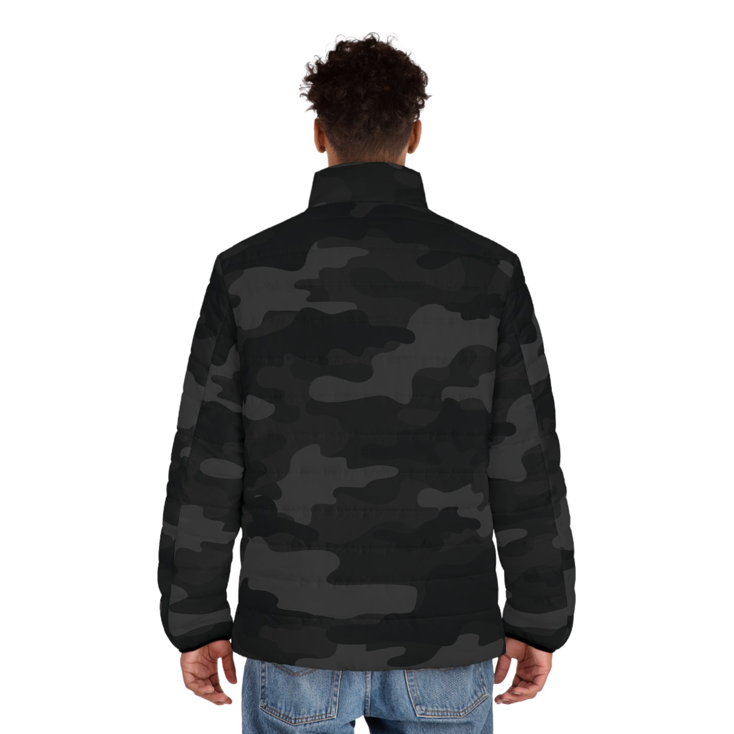 Camo Puffer Jacket | Black Camouflage