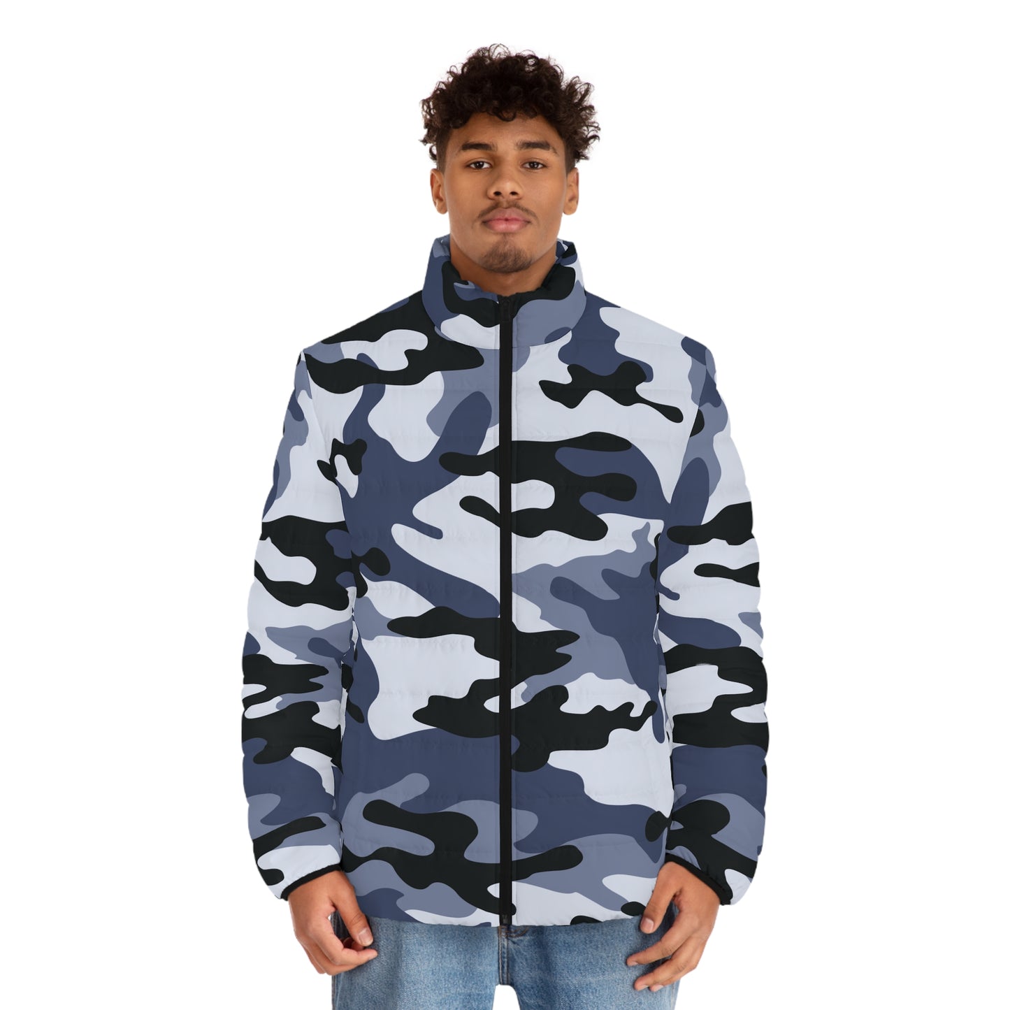 Camo Puffer Jacket | Light Blue Camouflage