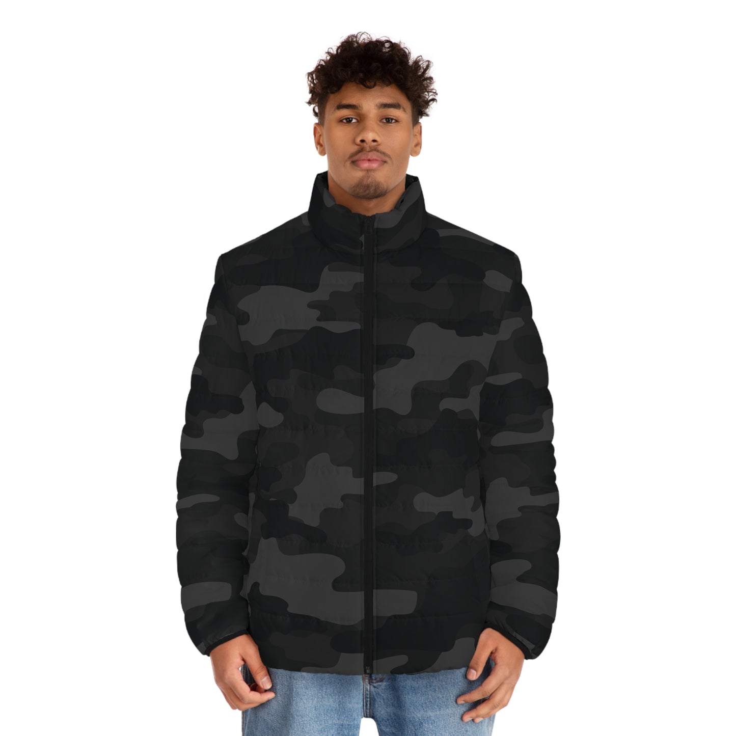 Camo Puffer Jacket | Black Camouflage