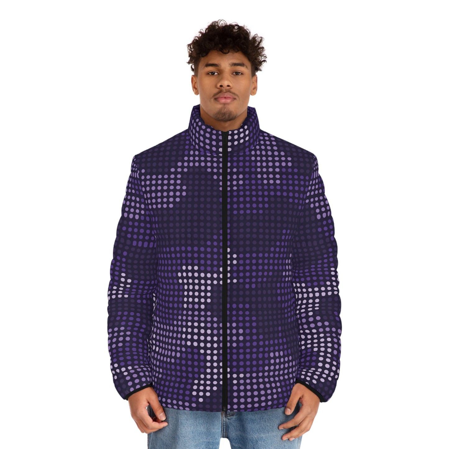 Camo Puffer Jacket | Blue Led Screen Camouflage