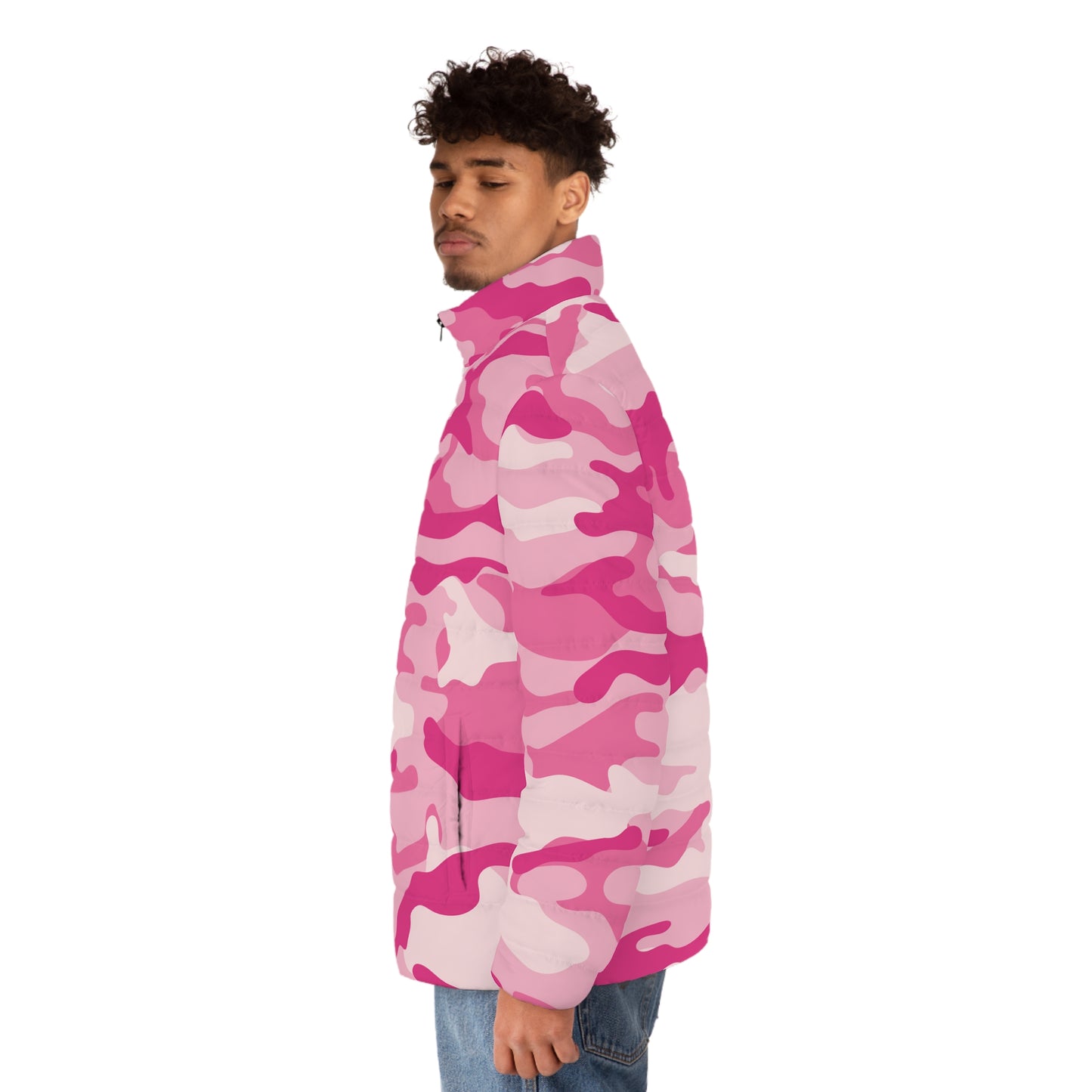 Camo Puffer Jacket | Lavender Pink Camouflage