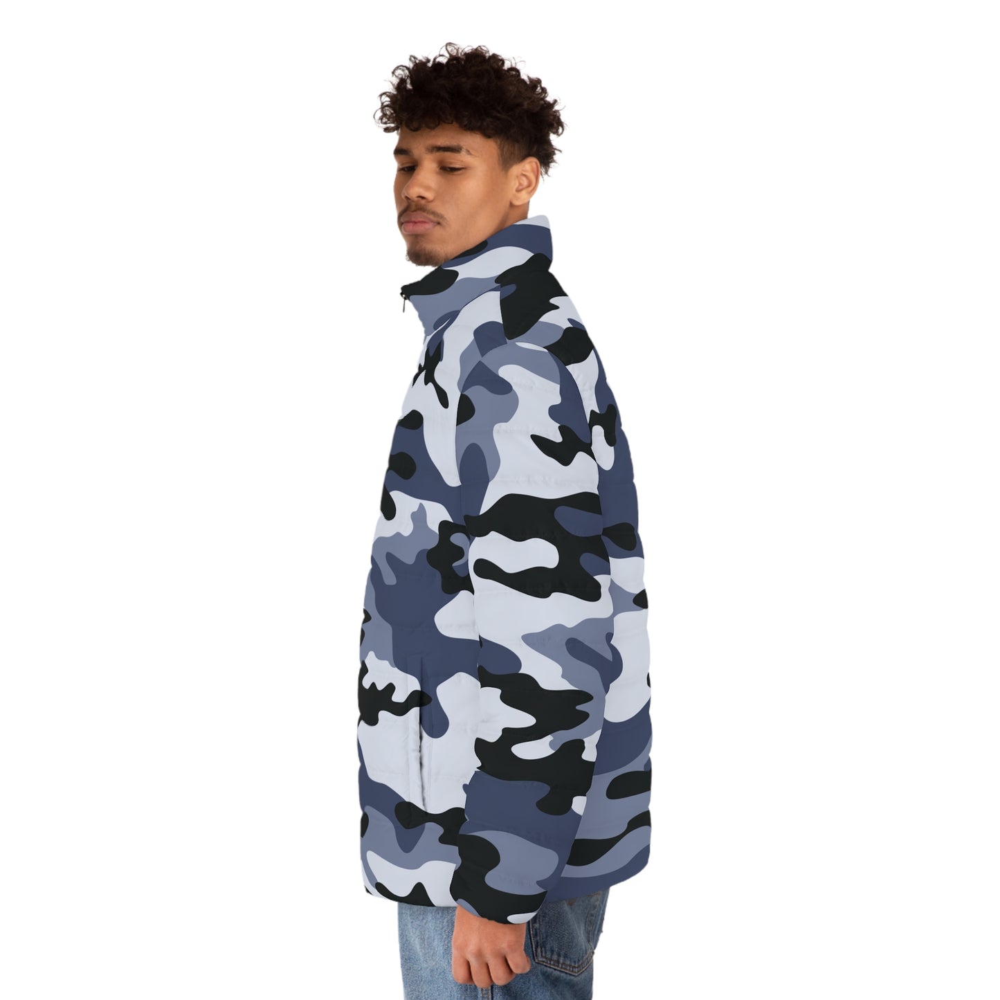 Camo Puffer Jacket | Light Blue Camouflage