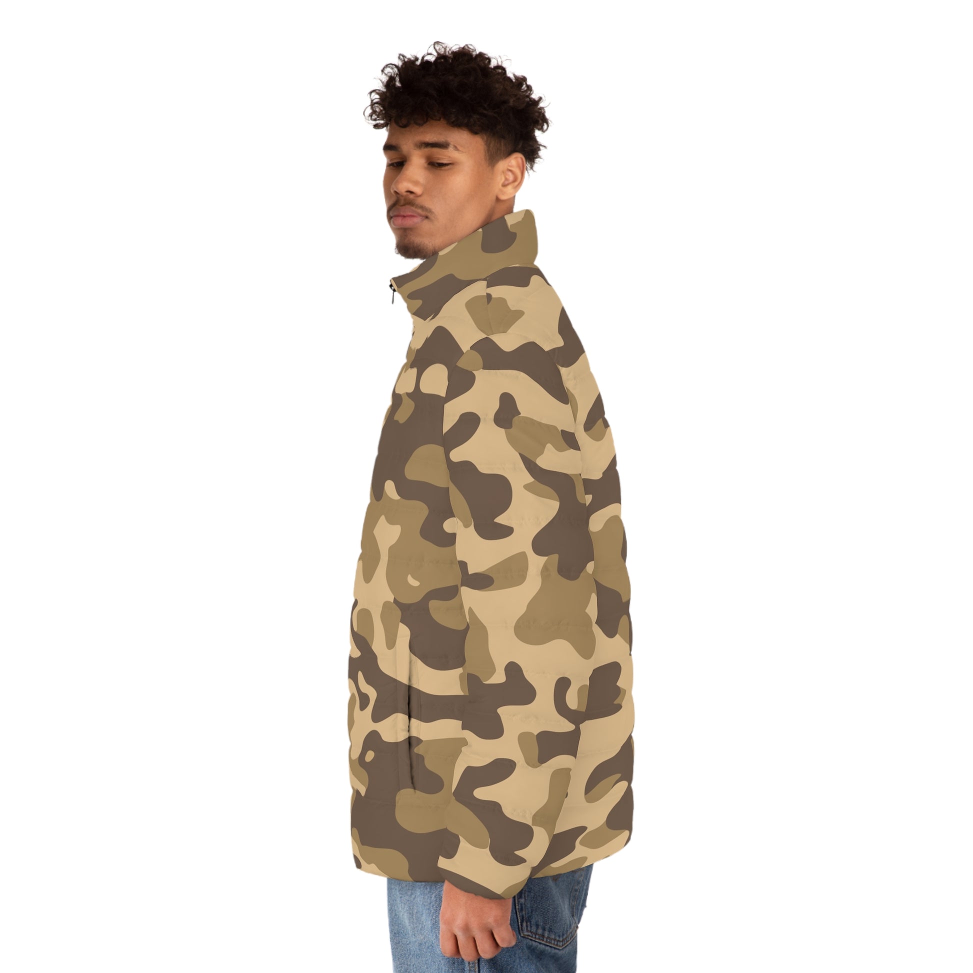 Camo Puffer Jacket | Khaki Camouflage