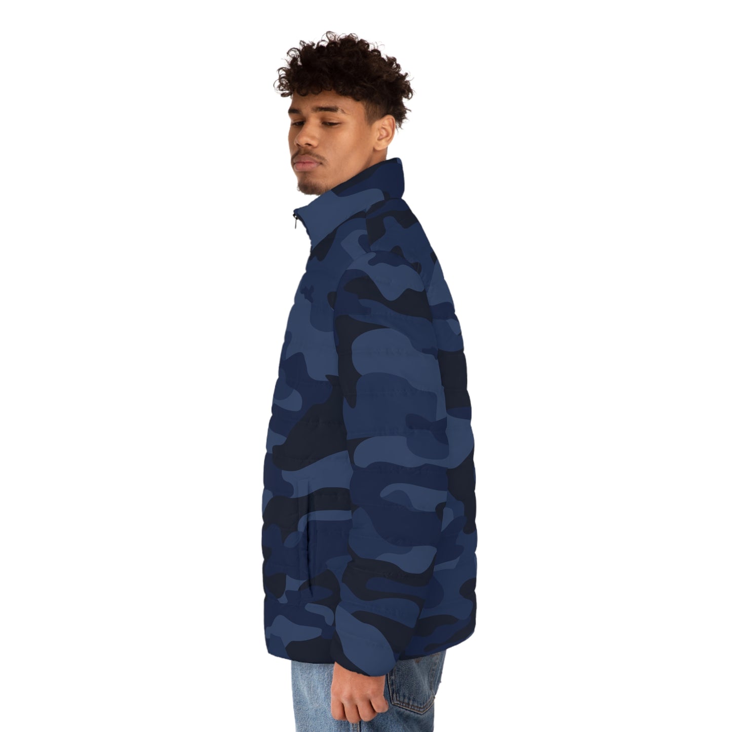 Camo Puffer Jacket | Deep Blue Camouflage