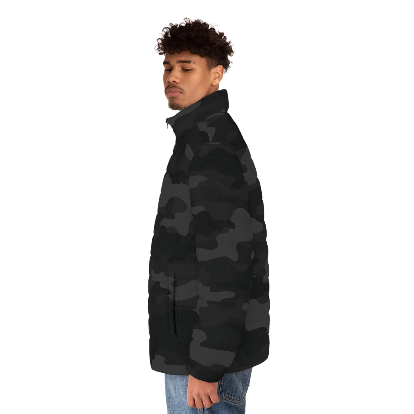 Camo Puffer Jacket | Black Camouflage