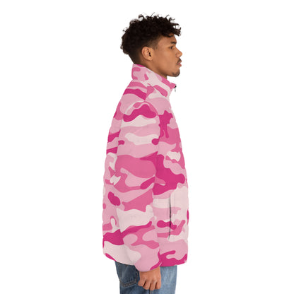 Camo Puffer Jacket | Lavender Pink Camouflage