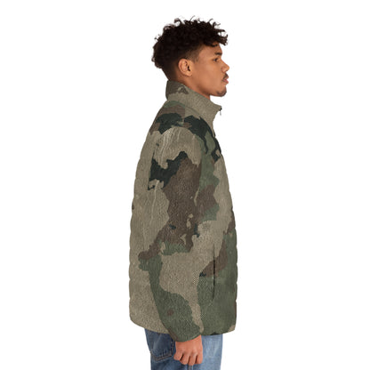 Camo Puffer Jacket | Dirty Old Brown Camouflage