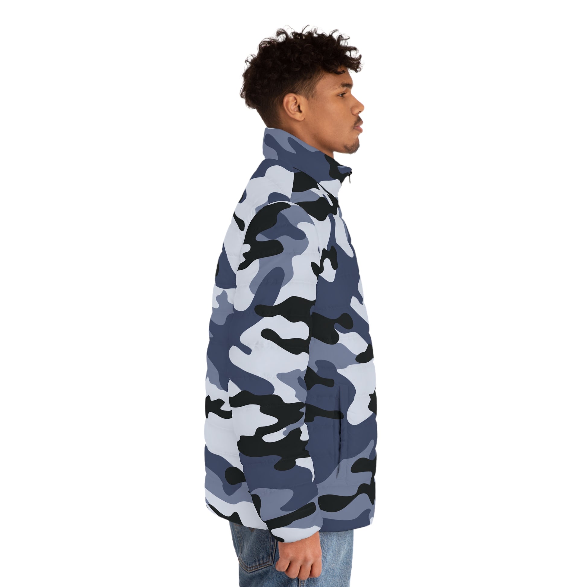 Camo Puffer Jacket | Light Blue Camouflage