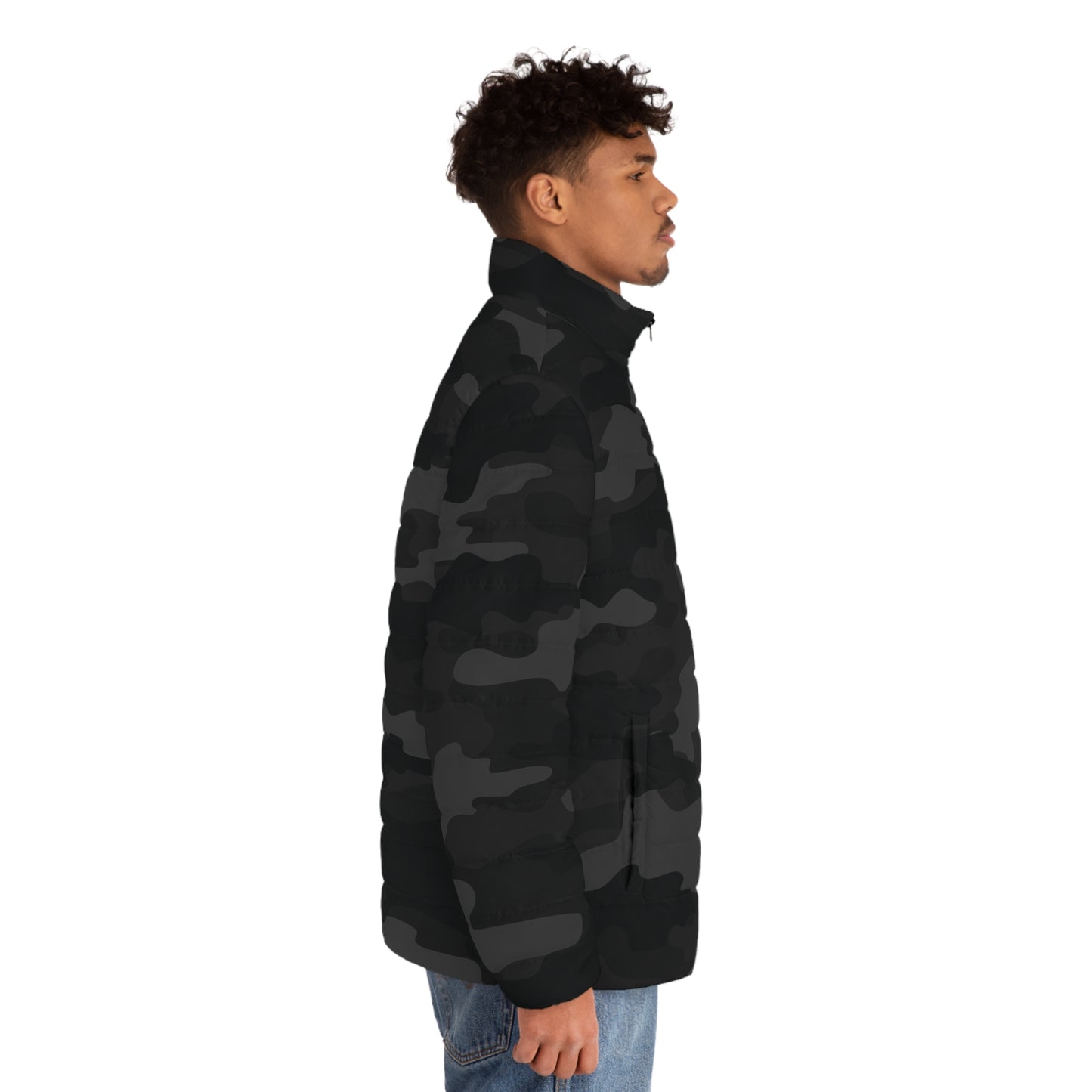 Camo Puffer Jacket | Black Camouflage