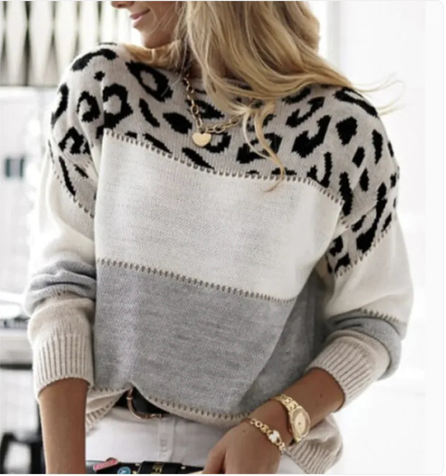 Women's Casual Leopard Print Sweater