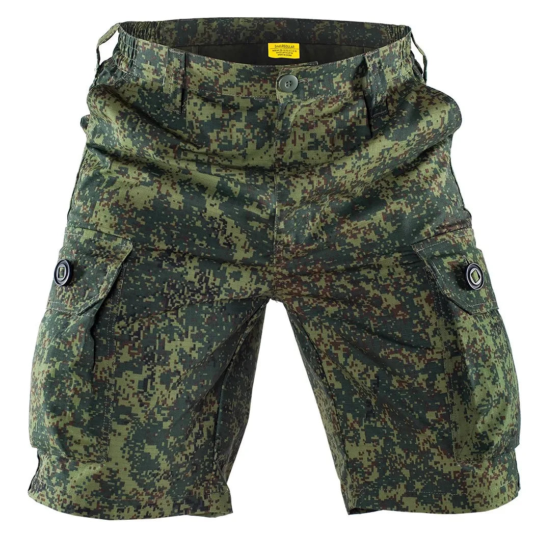 Geometric Camo Combat Shorts For Men