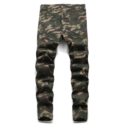 Men's Denim Jeans Camouflage Straight Leg