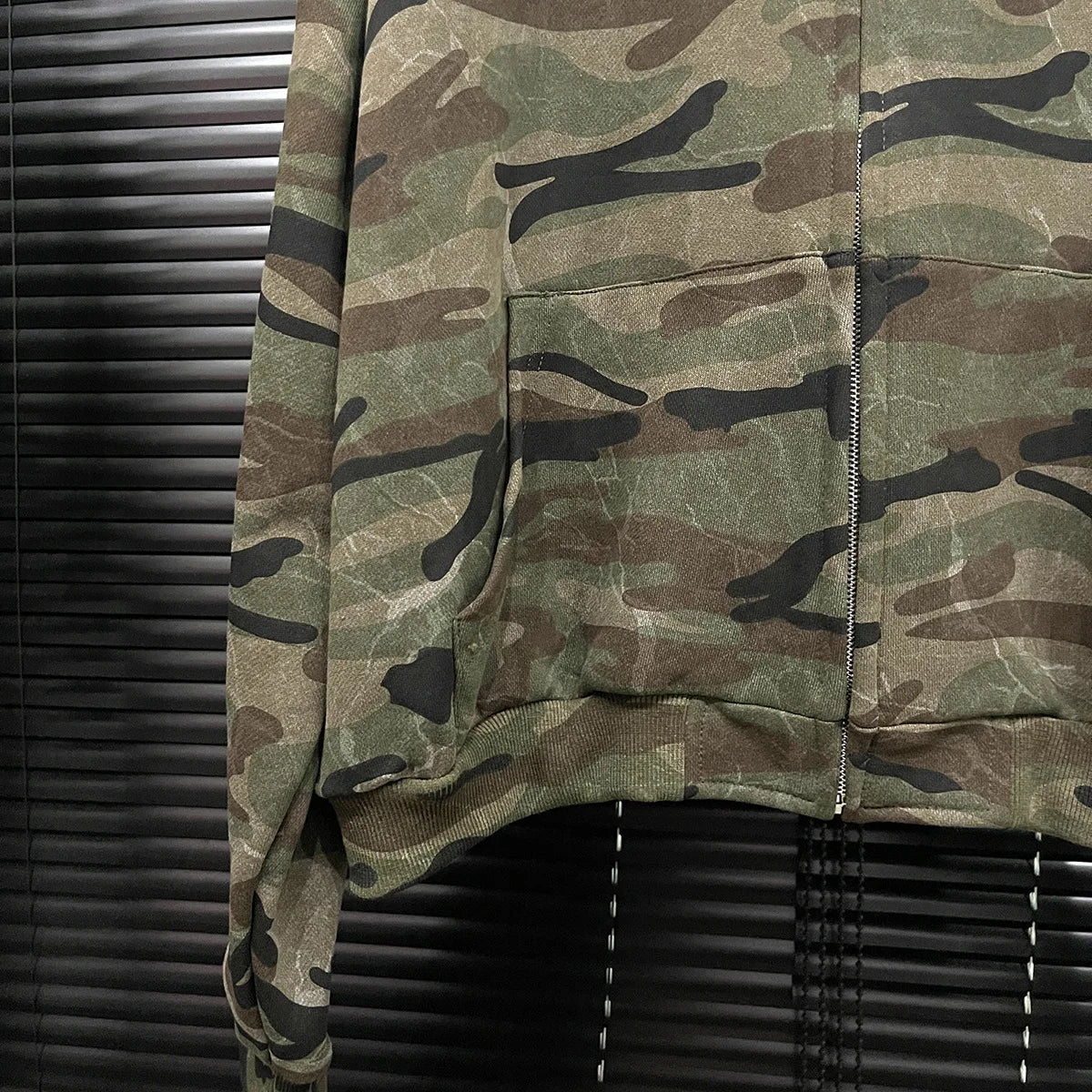 Women's Fall Camo Hoodie: Retro Zipper Top Coat Jacket