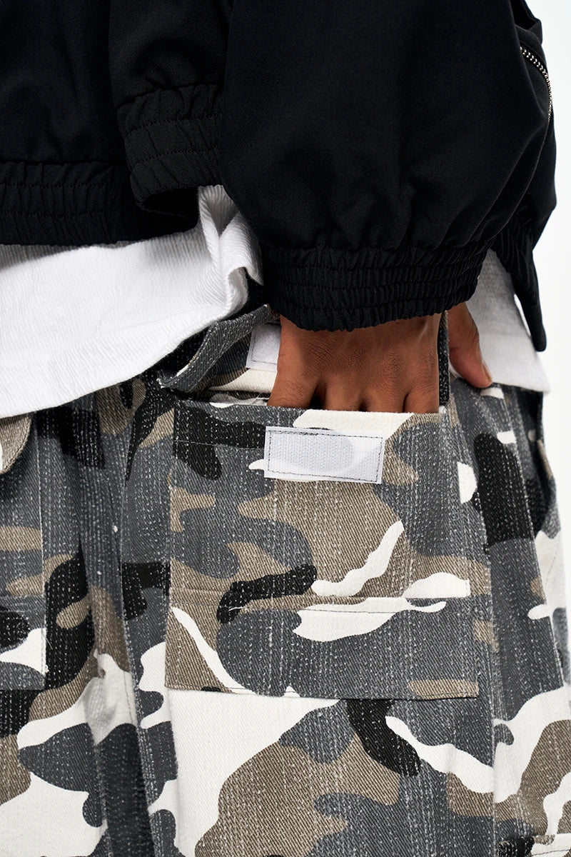 Camouflage Baggy Pants - Multi-pocket Overalls